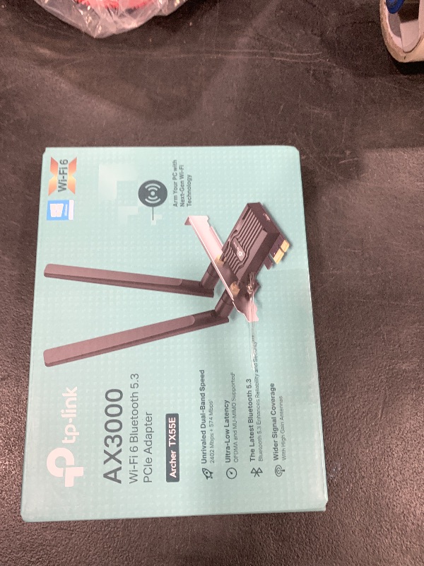 Photo 1 of TP-Link WiFi 6 PCIe WiFi Card for Desktop PC AX3000 (Archer TX55E), Bluetooth 5.2, WPA3, 802.11ax Dual Band Wireless Adapter with MU-MIMO, Ultra-Low Latency, Supports Windows 11, 10 (64bit) Only