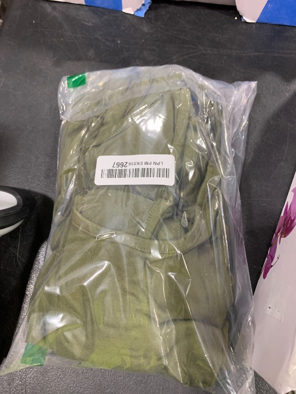 Photo 1 of Nfsion Women's Casual Loose Sleeveless Jumpsuits Harem Long Pants Romper Overalls with Pockets 2025 Summer Trendy Outfits X-Large Army Green