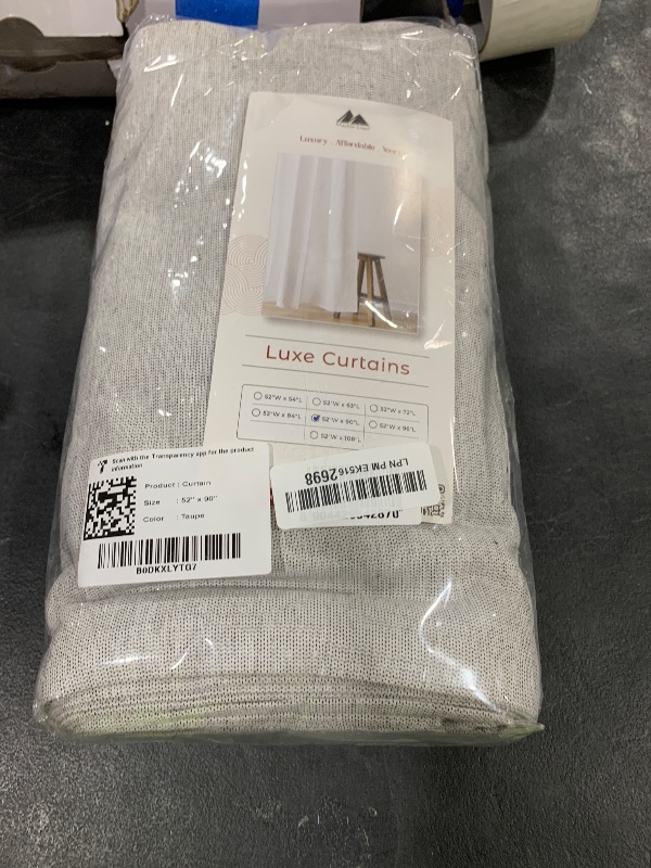 Photo 1 of Mayfair Linen 3 Ply Linen Curtains 90 Inches Long 2 Panels Set - Bedroom Living Room 90 Inch Linen Curtains, Soft, Thick, Textured Window Drapes Semi Sheer Light Filtering Panels (52 x 90 Taupe)