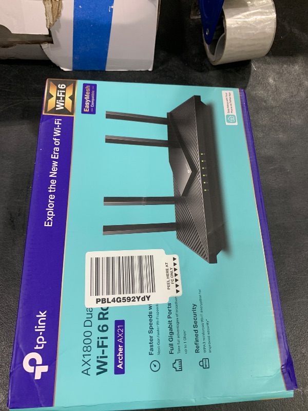 Photo 1 of TP-Link AX1800 WiFi 6 Router V4 (Archer AX21) – Dual Band Wireless Internet, Gigabit, Easy Mesh, Works with Alexa - A Certified for Humans Device, Free Expert Support