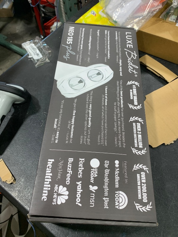 Photo 1 of LUXE Bidet NEO 185 Plus - Patented Bidet Attachment for Toilet Seat, Innovative Hinges to Clean, Slide-in Easy Install, Advanced 360° Self-Clean, Dual Nozzles, Feminine & Rear Wash (Chrome)