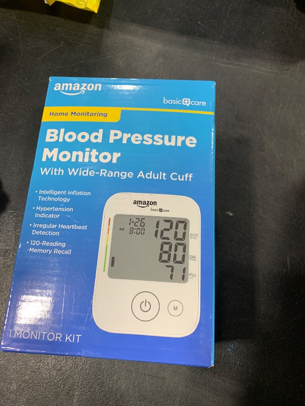 Photo 1 of Amazon Basic Care Blood Pressure Monitor, Wide Range Arm Cuff with Intelligent Inflation Technology, Large (Previously Healthwise)