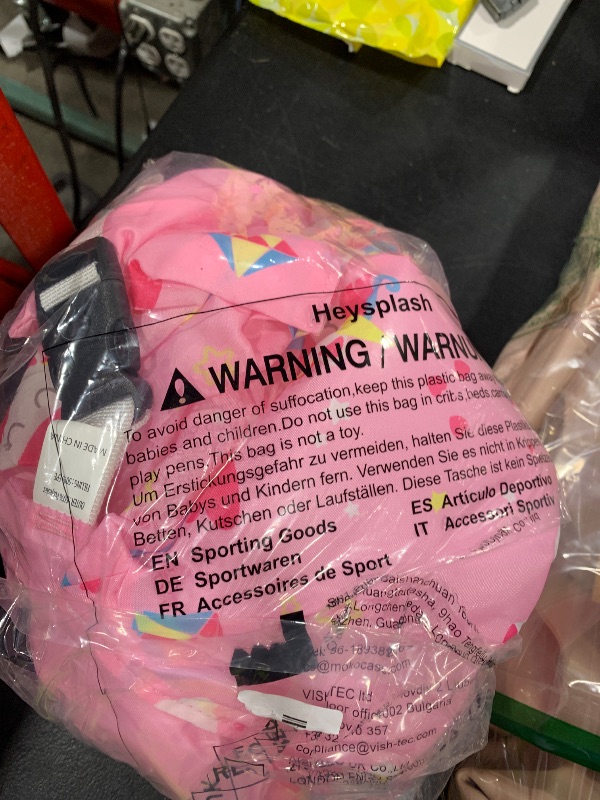 Photo 1 of HeySplash Swim Vest for Kids, Toddler Pool Floaties Fit 20-50 Lbs, Swimming Vest with Adjustable Strap, Swim Jacket Water Wings Arm Floats, Puddle Sea Beach Boat Jumper Boy Girl Age 2-6, Pink Unicorn