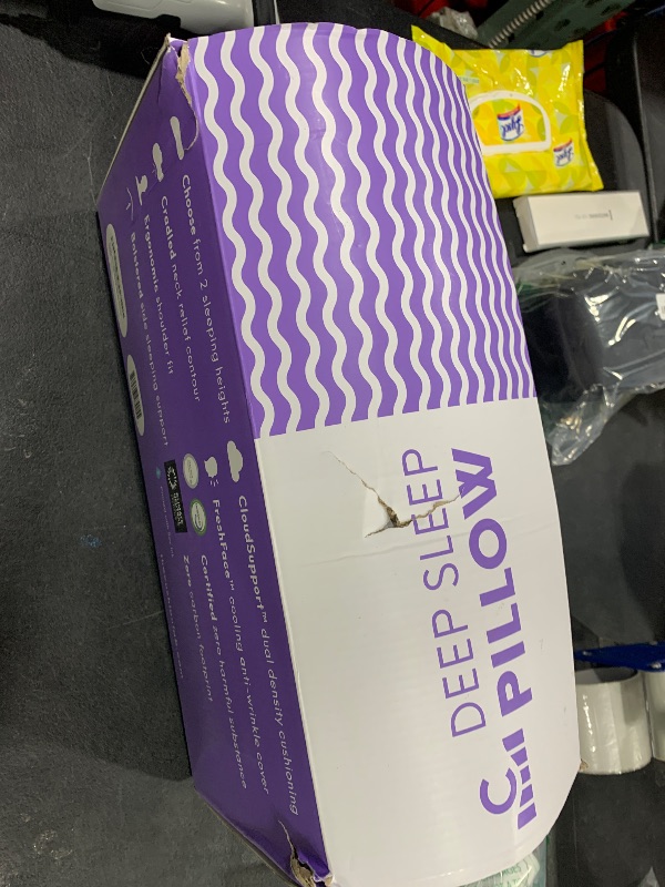 Photo 1 of C CUSHION LAB Deep Sleep Pillow, Patented Ergonomic Contour Design for Side & Back Sleepers, Orthopedic Cervical Shape Gently Cradles Head & Provides Neck Support & Shoulder Pain Relief - Calm Grey