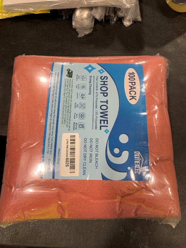 Photo 1 of HOMEXCEL Red Shop Towels 100 Pack, Reusable Microfiber Cleaning Cloth Bulk, Multipurpose Microfiber Towels for Car, House and Kitchen, Highly Absorbent Cleaning Rags 11.5 x 11.5 inch