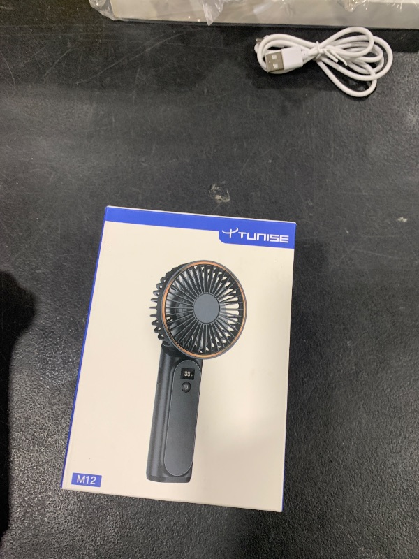 Photo 1 of TUNISE Portable Handheld Fan, 4000mAh, 180 Adjustable, 6 Speed Wind, USB Rechargeable Foldable Fan with Real-Time Display