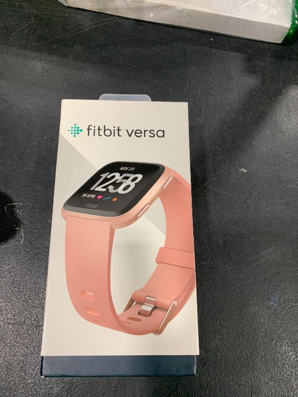 Photo 1 of Fitbit Versa Smart Watch, Peach/Rose Gold Aluminium, One Size (S & L Bands Included)