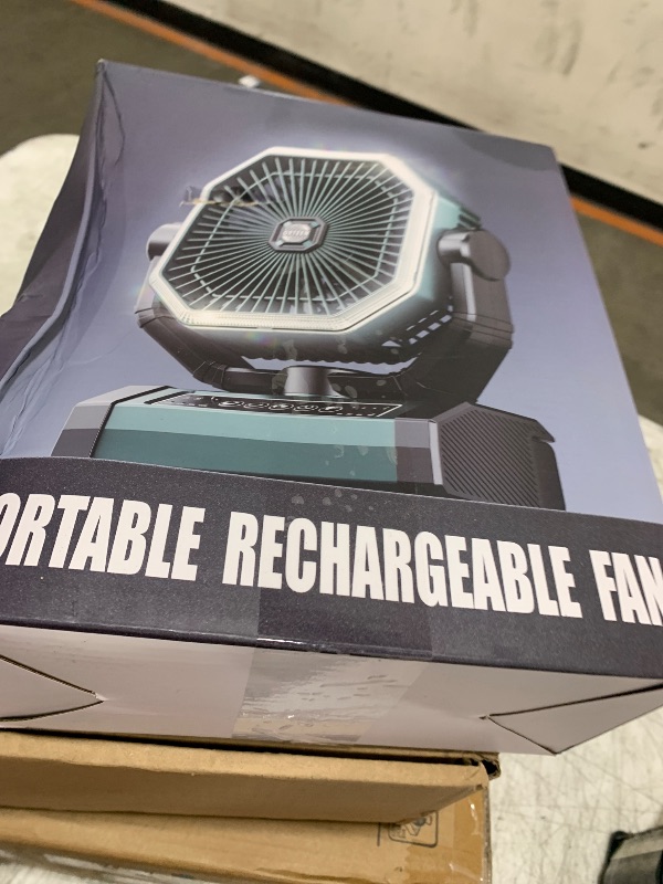 Photo 1 of Portable Rechargeable Fan - 9-Inch Camping Fan for Tent, 20000mAh(60Hrs) Battery Operated Fan for Camping, Auto Oscillation Cordless Fan, Tent Fan with Remote/Light, 4 Speeds, 4 Timing, Outdoor