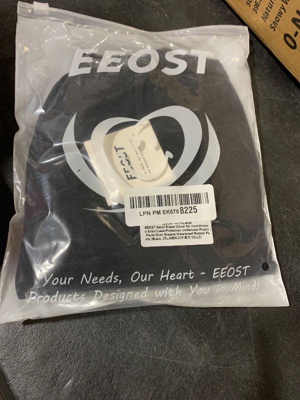 Photo 1 of EEOST Adult Diaper Cover for Incontinence Silent Leak-Protection Underwear Plastic Pants Over Diapers Waterproof Rubber Pants (Black, 3XL)