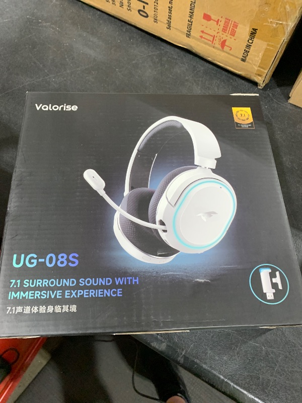 Photo 1 of Wireless Gaming Headset, 7.1 Surround Sound, 2.4GHz USB Gaming Headphones with Bluetooth 5.4, 100H Battery, ENC Noise Canceling Mic, RGB Light, Wireless Headset for PC PS5 PS4 Mac Switch (Black-White)