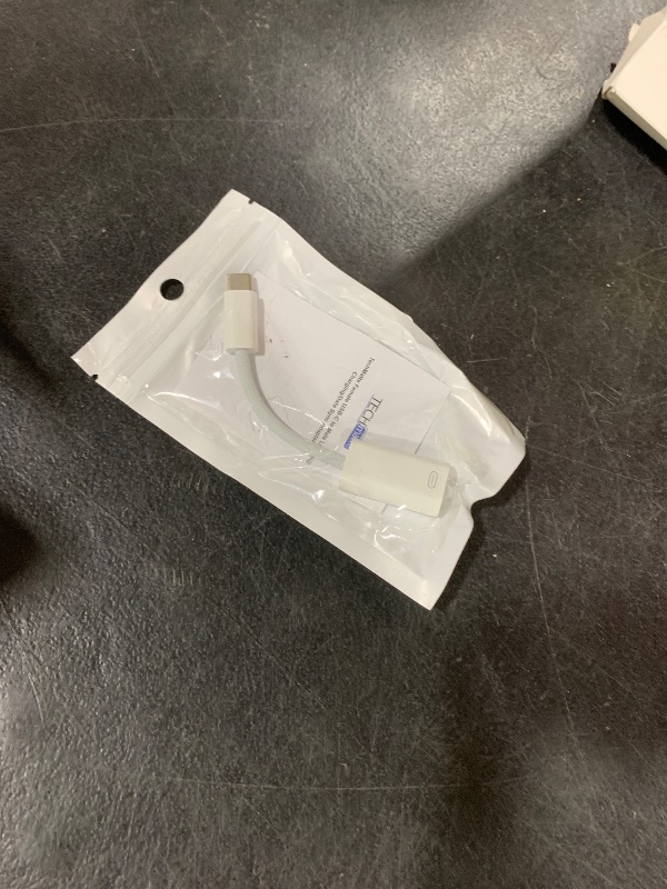 Photo 1 of TechMatte Female Lightning to Male USB C Adapter Cable Audio Headphone, Data Sync, PD Charging Converter Dongle Compatible with iPhone 16 15, Android, Earphone for iPad Pro Air Mini MacBook (1 PCS)