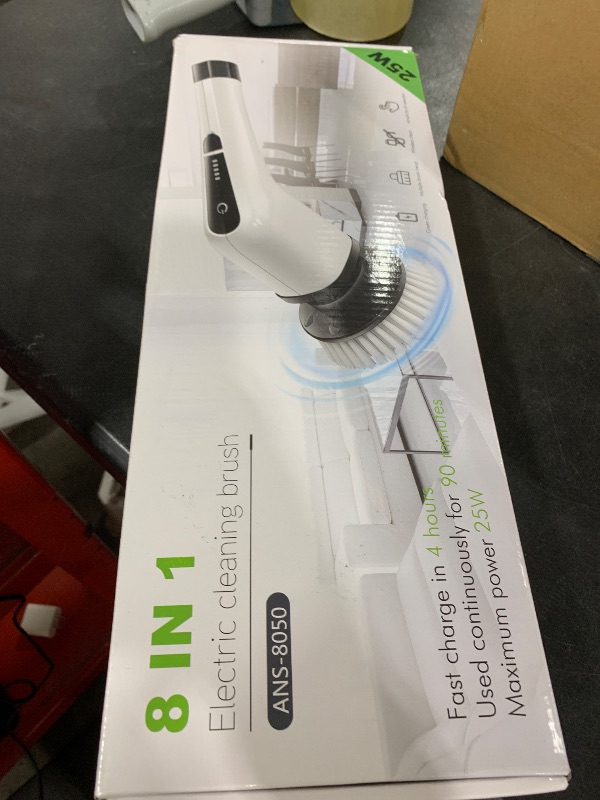 Photo 1 of Bomves Electric Spin Scrubber, Cordless Cleaning Brush Scrubber for Home, 8 Replaceable Brush Heads-90Mins Work Time, 3 Adjustable Size, 2 Speeds for Bathroom Shower Bathtub Glass Car