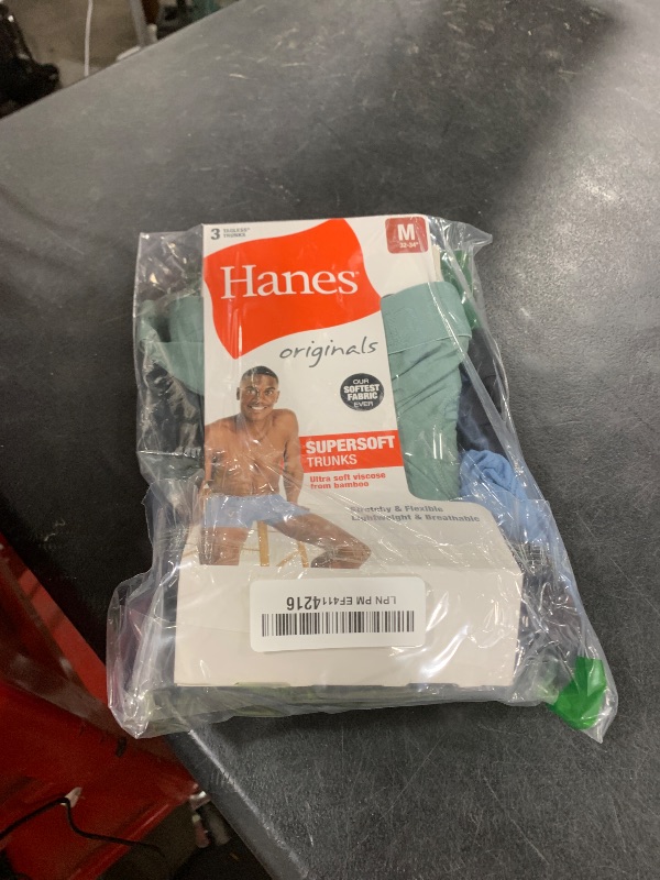 Photo 1 of Hanes Men's Supersoft Underwear, Viscose from Bamboo, Trunks and Boxer Briefs, Blue/Green/Black