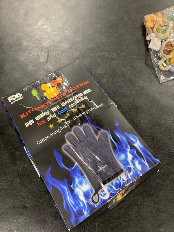 Photo 1 of KITCHEN PERFECTION Silicone Smoker Oven Gloves-Extreme Heat Resistant BBQ Gloves-Handle Hot Food Right on Your Grill Fryer & Pit|Waterproof Grilling Cooking Baking Mitts|Superior Value Set +3 Bonuses