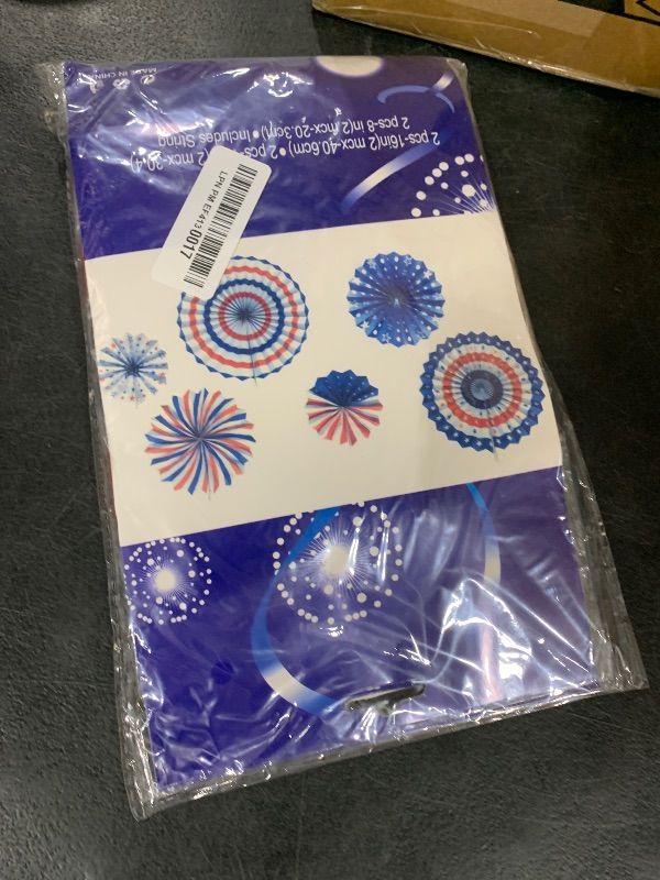 Photo 1 of 4th of July Patriotic Decorations - 12Pcs Hanging Paper Fan for USA Patriotic Decorations Independence Day Memorial Day American Theme Party Veterans Birthday Decor Supplies