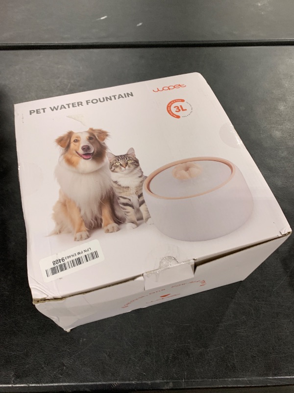 Photo 1 of WOPET Ceramic Cat Water Fountain W03 Lite?3L/101oz Ceramic Pet Fountain?Automatic Water Fountain for Cats & Dogs, Fashion Cat Fountain with Ultra-Quiet Pump and Filter & Sponge White Blue