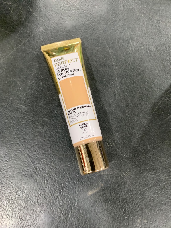 Photo 1 of L'Oreal Paris Age Perfect Radiant Serum Foundation with SPF 50, Cream Beige, 1 Ounce