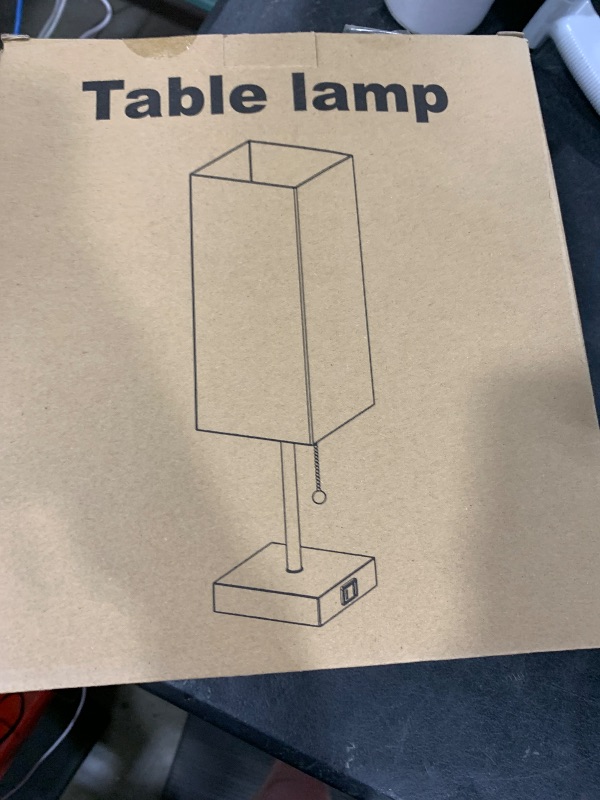 Photo 1 of Table Lamp for Bedroom set of 2,3-Color Bedside Lamps with Pull Chain Table Lamps for Nightstand with AC Outlets,18'' Night Light Lamps with 2 Bulbs Lamps for Living Room Kids Office Decor?Nickel?