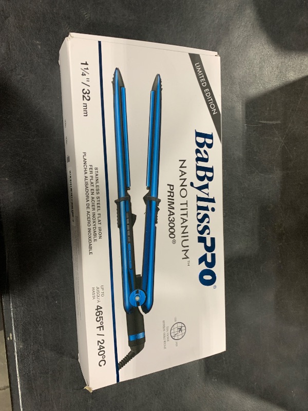 Photo 1 of BaBylissPRO Limited Edition 1 1/4" Nano Titanium Prima3000 Ionic Hair Straightener