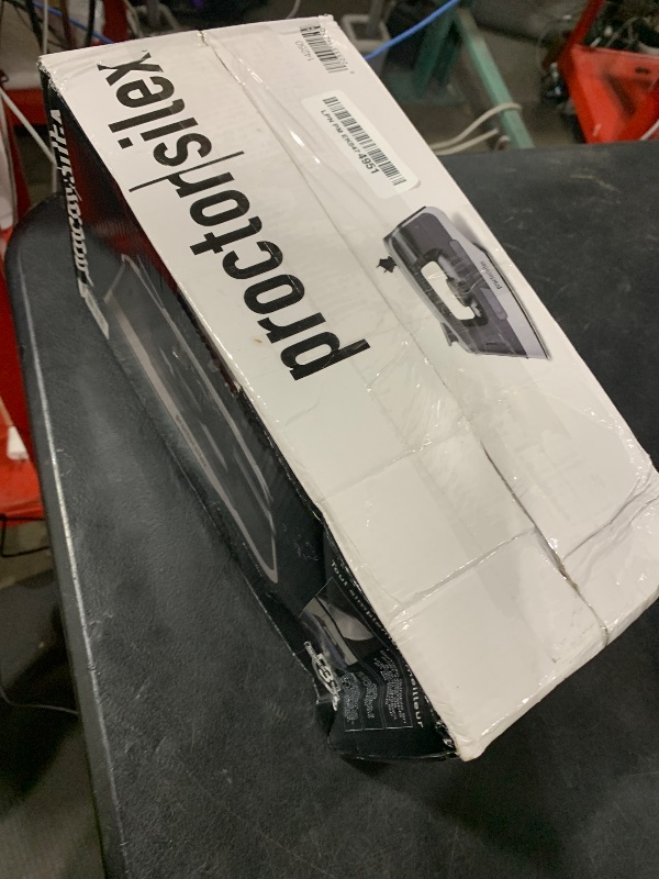 Photo 1 of Proctor Silex Steam Iron for Clothes with Durable Stainless Steel Soleplate, 1500 Watts, 8’ Retractable Cord, 3-Way Auto Shutoff, Anti-Drip, Gray and Black (14250)