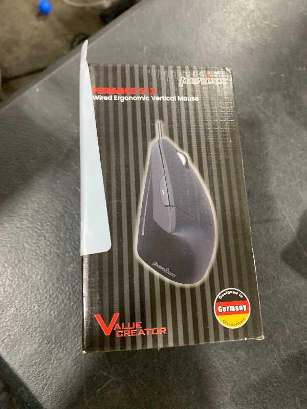 Photo 1 of Perixx PERIMICE-513C Wired Vertical USB-C Mouse, 6 Buttons, Adjustable 1000/1600 DPI, Right-Handed, 5.9ft Cable, Black
