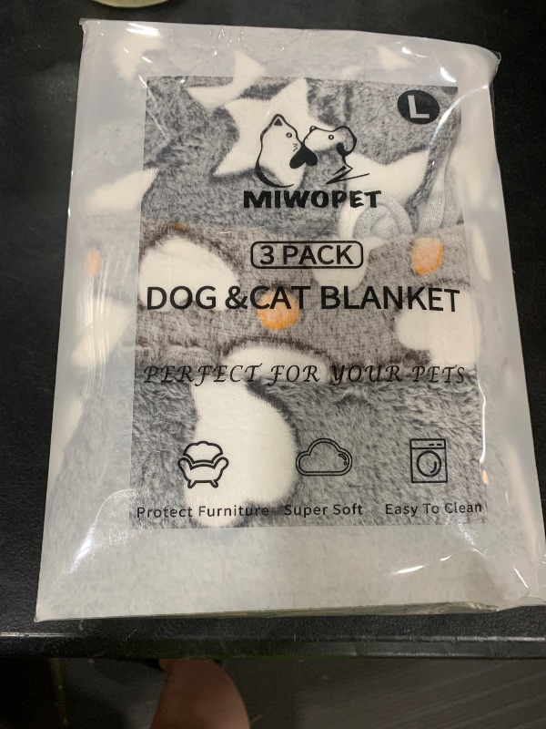 Photo 1 of 3 Pack Cat and Dog Blanket Soft & Warm Fleece Flanne Pet Blanket, Great Pet Throw Sleep Mat for Puppy Cats Small Medium & Large Dogs Cute Star/Love/Bone(Large 40" x 30")
