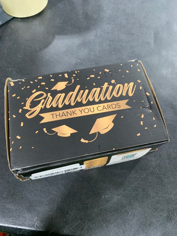 Photo 1 of Decorably 50 Pack Gold-Foiled 6x4in Graduation Thank You Cards 2025 with Envelopes and Stickers, 10 Elegant Designs College Graduation Thank You Cards, Blank Inside