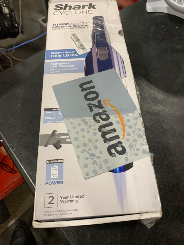 Photo 1 of Shark Cyclone PET Handheld Vacuum with 8" Crevice Tool, HyperVelocity Suction, Navy Blue/Grey, CH701