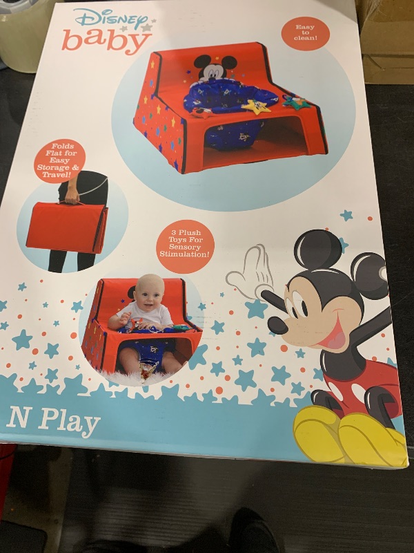 Photo 1 of Disney Mickey Mouse Sit N Play Portable Activity Seat for Babies by Delta Children – Floor Seat for Infants, 17.5x21x14 Inch (Pack of 1)