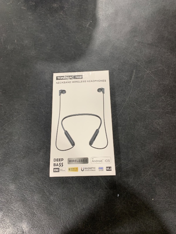 Photo 1 of TONEMAC N18 Neckband Bluetooth Earbuds, Wireless Bluetooth 5.2 Headphones with Microphone, Ultra-Lightweight Comfort, IPX7 Waterproof, Deep Bass Strong Beat, 20H Playtime, Magnetic Earphones, White