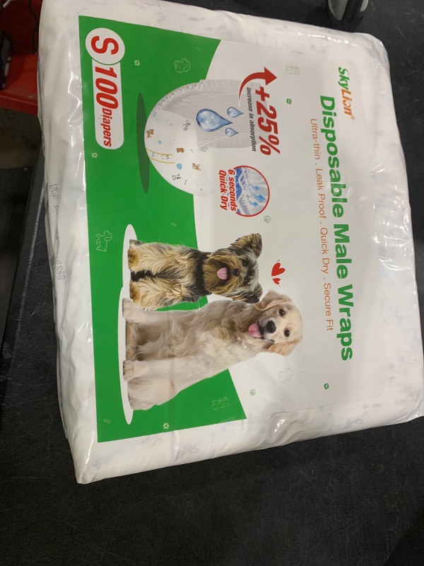 Photo 1 of Dog Diapers Male Disposable Super Absorbent, 100 Count, Male Dog Wraps Leak Proof, Ultra Dry & Breathable, Small