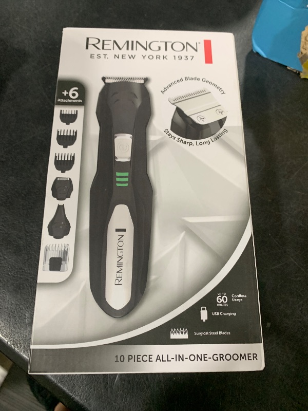 Photo 1 of Remington All-in-One Grooming Kit, Lithium Powered, 8 Piece Set with Trimmer, Men's Shaver, Clippers, Beard and Stubble Combs, Black