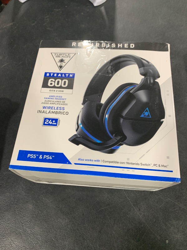 Photo 1 of Turtle Beach Stealth 600 Gen 2 USB Wireless Amplified Gaming Headset for PS5, PS4, PS4 Pro, Nintendo Switch, PC & Mac with 24+ Hour Battery, Lag-Free Wireless, & Sony 3D Audio - Black (Renewed)