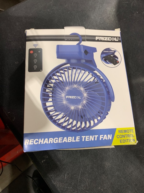 Photo 1 of Portable Clip on Fan 65 Working Hours, Camping Fan with LED Lights & Hook, 12000 Capacity Battery Operated Fan with Clamp, USB Rechargeable for Desk, Tent, Treadmill, Stroller, Golf Cart, Home