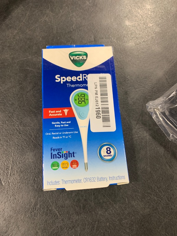 Photo 1 of Vicks SpeedRead Digital Thermometer with Color-Coded Temperature Readings, Use as Oral Thermometer, Baby Rectal Thermometer or Under The Arm, Water Resistant, FSA and HSA Eligible
