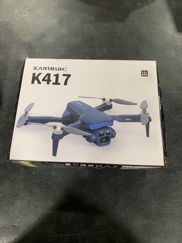 Photo 1 of K417 Drone with Camera 1080P HD,Blue LED Lights AI Drones,90° Electric Adjustable with 2 Cameras for Adults,FPV Transmission,Remote Control Quadcopter with Altitude Hold for Beginners,Carry Case