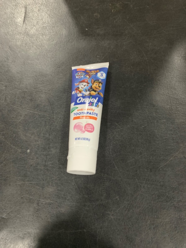 Photo 1 of Orajel Kids Paw Patrol Anti-Cavity Fluoride Toothpaste, Natural Fruity Bubble Flavor, 4.2oz Tube