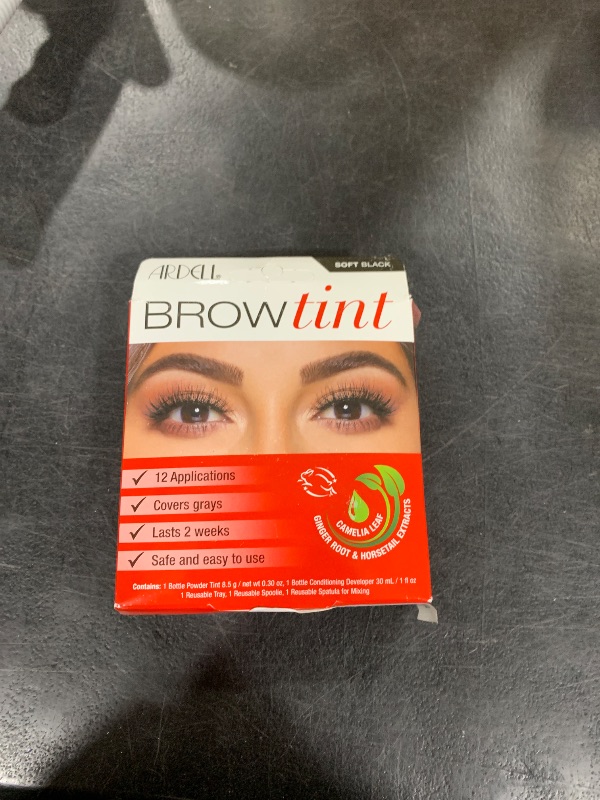 Photo 1 of Ardell Brow Tint Soft Black, Longer-lasting Semi-permanent Brow Dye, with Natural Extracts, Complete Brow Tinting Kit, 1 pack