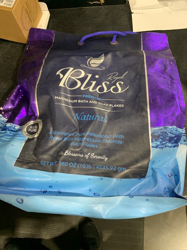 Photo 1 of Royal Bliss Magnesium Bath & Foot Soak | Salt Flake 10 LB (160 OZ), Super Value Pack | Natural Salts for Relaxation, Wellness & Muscle Relief, Soaking, Recovery & Stress Relief - 10 LB (160 OZ)