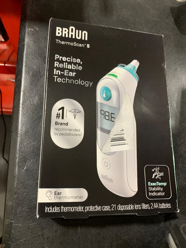 Photo 1 of Braun ThermoScan 5 Ear Thermometer - ExacTemp Stability Indicator for Professional Accuracy, Digital Display, Baby and Infant Friendly, No. 1 Brand Recommended by Pediatricians, FSA and HSA Eligible
