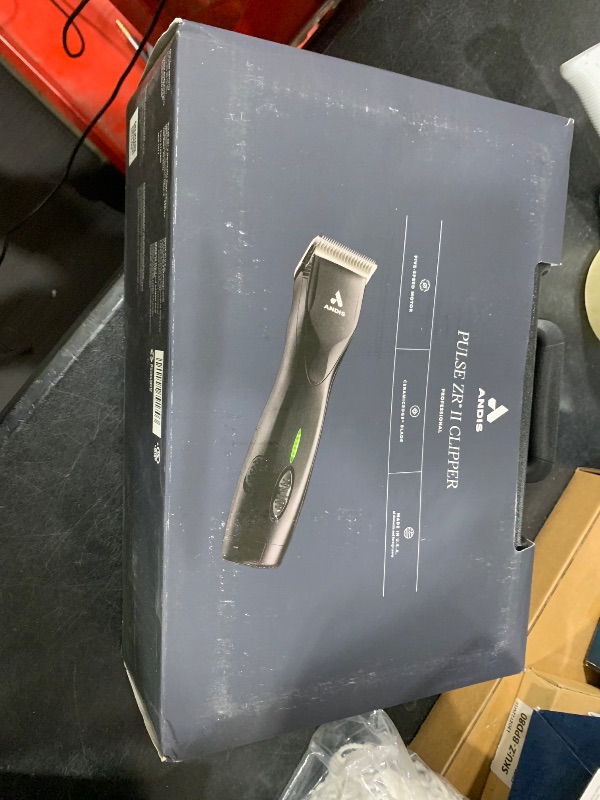 Photo 1 of Andis 79170 Pulse Zr II 5-Speed Detachable Blade Clipper, Cordless Animal/Dog Grooming, Removable Lithium Ion Battery, LED Charge Light, Black
