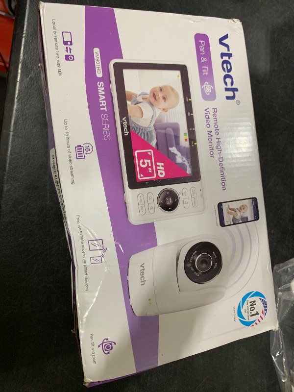 Photo 1 of VTech Upgraded Smart WiFi Baby Monitor VM901, 5-inch 720p Display, 1080p Camera, HD NightVision, Fully Remote Pan Tilt Zoom, 2-Way Talk, Free Smart Phone App, Works with iOS, Android