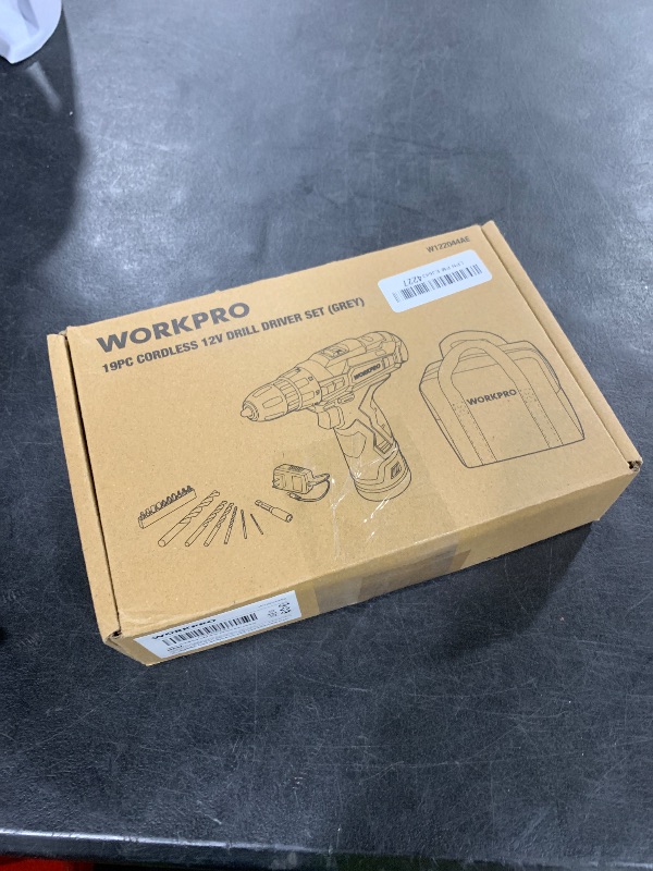 Photo 1 of WORKPRO Cordless Drill Driver Kit, 12V Electric Screwdriver Driver Tool Kit, 3/8" Keyless Chuck, Charger and Storage Bag Included