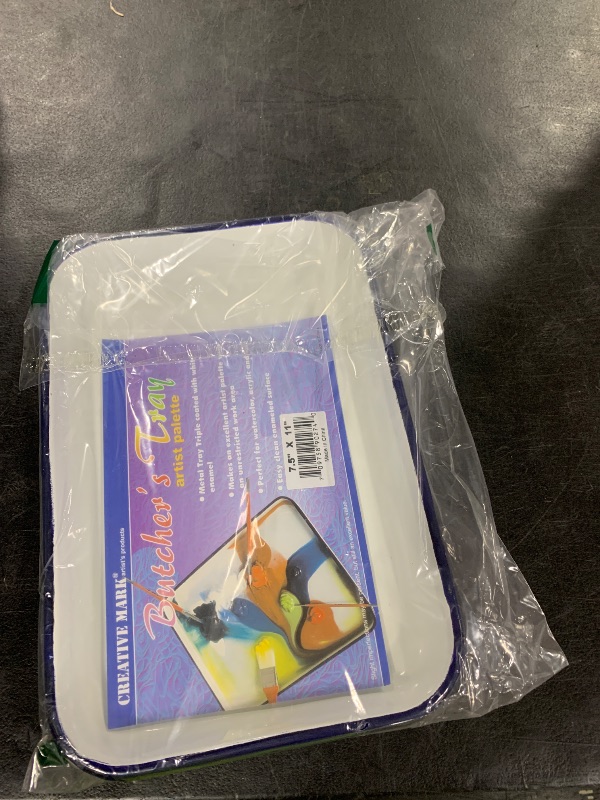 Photo 1 of Creative Mark Butcher Tray Palette - 7.5 x 11 Inches - Triple Coated Enamel Tray Palette for Painting, Color Theory, Mixing, and More