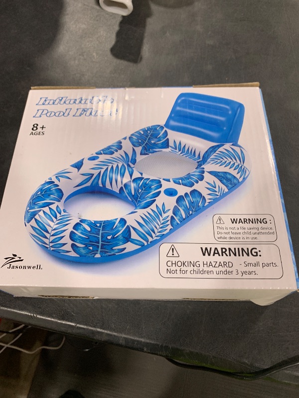 Photo 1 of Jasonwell Inflatable Pool Float Adult - Pool Floaties Lounger Floats Raft Floating Chair Water Floaties for Swimming Pool Lake Lounge Float with Cup Holders Beach Pool Party Toys for Adults