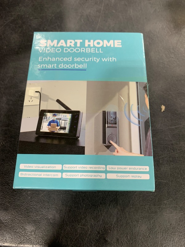 Photo 1 of Swokely 2.4G Wireless Video Doorbell Camera with Monitor Display 4.3 IPS Screen Video Door Phone Camera Kits 170 Degree Night Viewing HiFi Microphone 2-Way Intercom for Villa Home Office Apartment