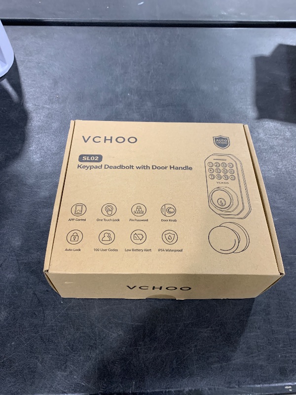 Photo 1 of VCHOO Keyless Entry Door Lock with Handle App Control Door Locks for Front Door Anti-Peeping Password Smart Door Lock for Homes Hotel Bedroom Doors with 2 Door Knobs Satin Nickel
