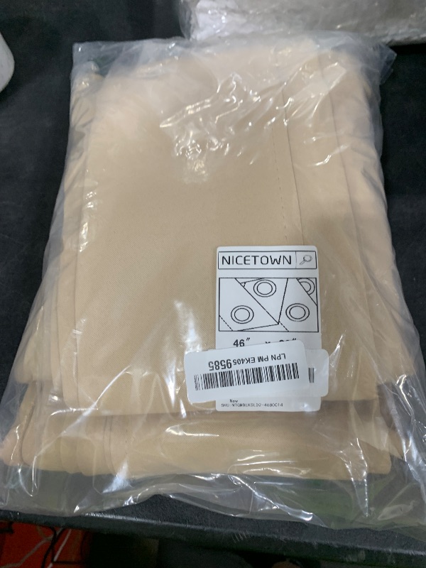 Photo 1 of NICETOWN 80 inch Curtains Privacy for Doorway - Thermal Insulated Grommet Window Treatments Room Darkening Sound Reducing for Bedroom/Home Office (Biscotti Beige, Set of 2, W46 x L80)