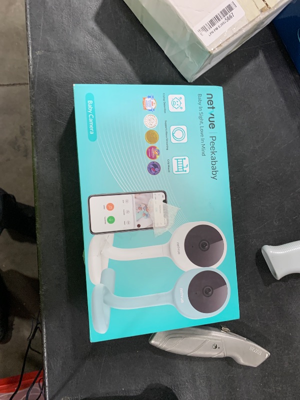 Photo 1 of NETVUE Peekababy Baby Camera Monitor, Wireless Baby Monitor with Camera & Audio, 4-in-1 Crib Mount, Smart App, Sleep Analysis & Two-Way Talk (White)