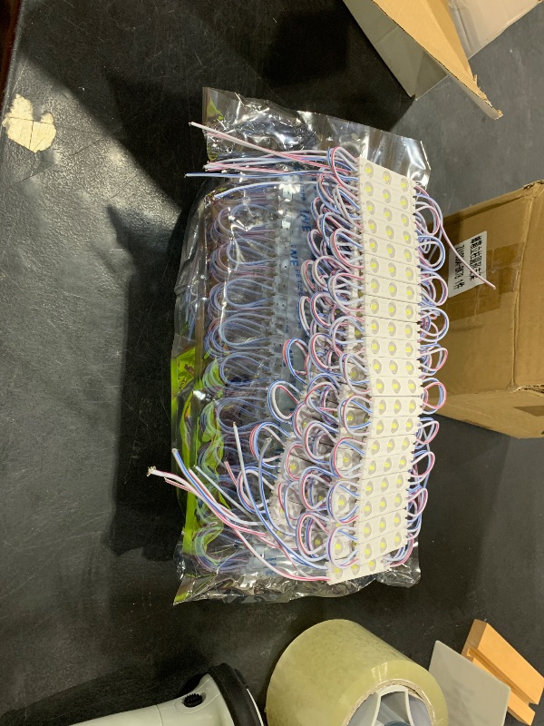 Photo 1 of Riakrum 500 Pcs LED Module White 6500k 1.2W LED Storefront Waterproof Replacement Lights for Inflatables Decorative Module Light with Tape Adhesive Backside for Christmas Letter Advertising Signs